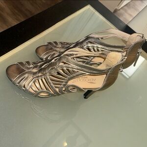 AEROSOLES Silver Heels with Strappy Design